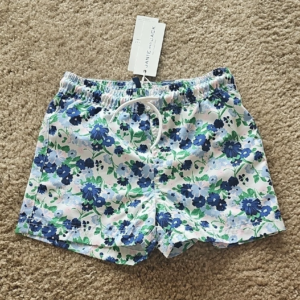 Janie and Jack Boys Floral Swim Trunk Size 2T